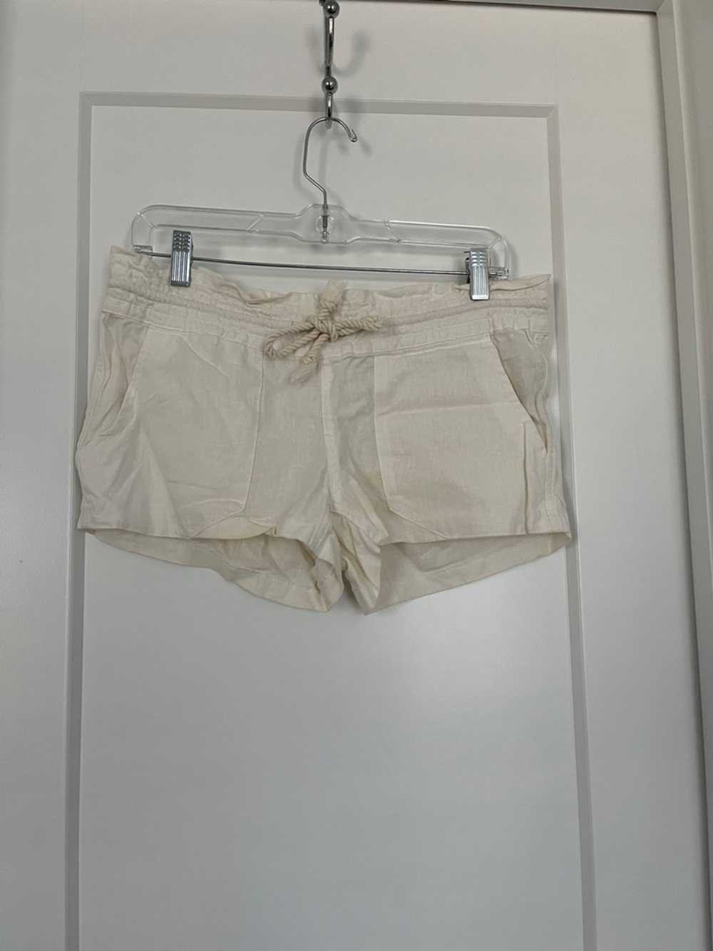 Roxy Cream Drawstring Beach Shorts